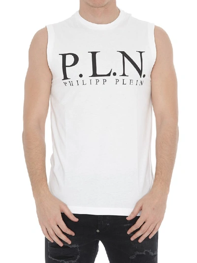 Philipp Plein Tank Top With Logo In White