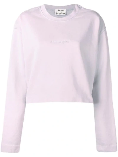 Acne Studios Odice Cropped Sweatshirt In Pink