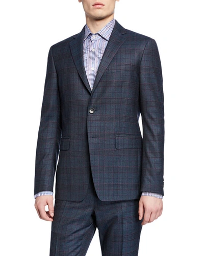 Etro Men's Two-piece Glen Plaid Wool Suit With Silk Lining In Navy
