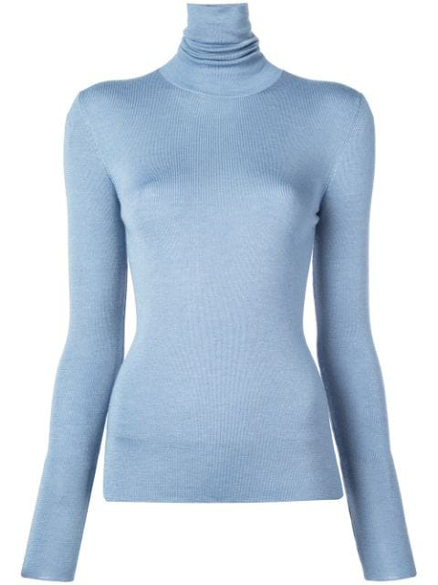 Prada Turtleneck Long-sleeve Cashmere-silk Sweater In F0424cloud | ModeSens