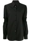 Mm6 Maison Margiela Ruffle Sleeve Shirt In Black
