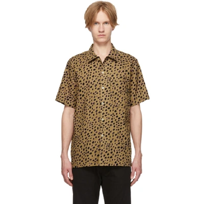 Ps By Paul Smith Cheetah-print Short-sleeve Casual-fit Cotton Shirt In 62 Tan