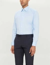 Eton Mens Blue Contemporary-fit Cotton Shirt 17.5