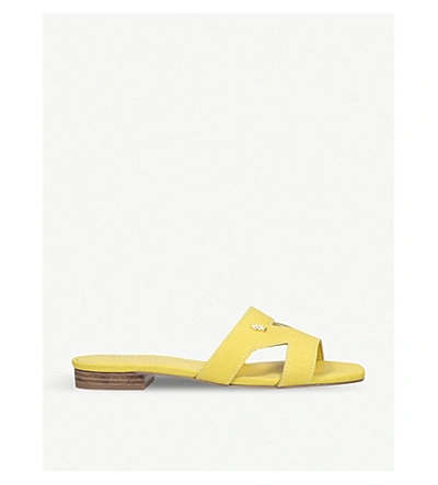 Kurt Geiger Odina Cutout Leather Sandals In Yellow