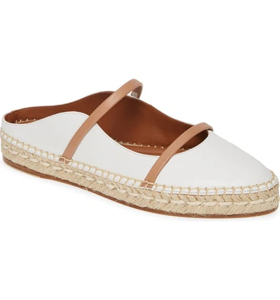 Malone Souliers Siena Espadrille Flat In White/ Nude
