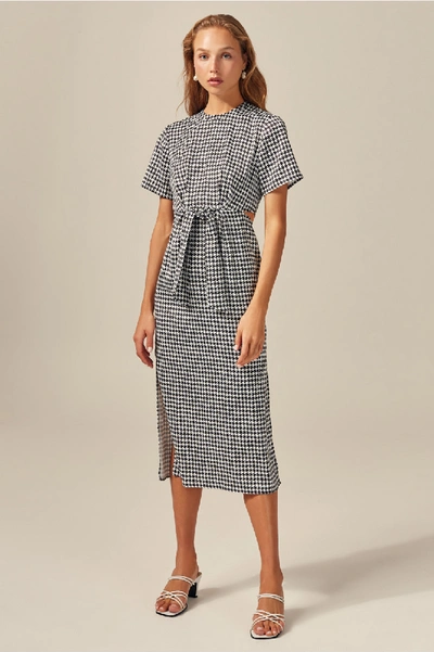 C/meo Collective Provided Dress In Black Houndstooth