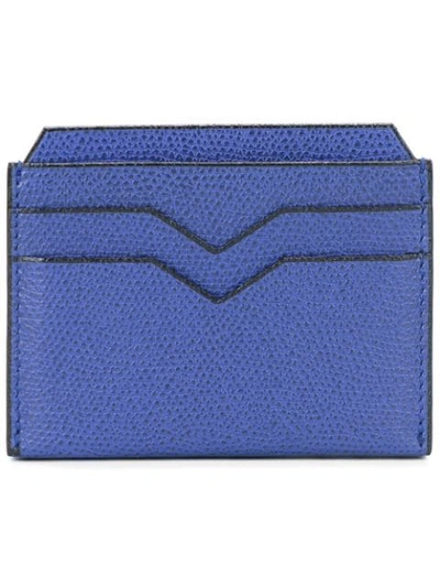 Valextra Flat Cardholder In Blue