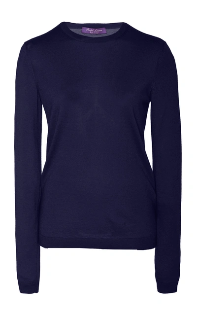 Ralph Lauren Iconic Style Cashmere-blend Crewneck Pullover In Navy