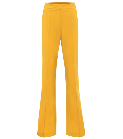 Dorothee Schumacher Refreshing Ambition Techno Cool Wool Bi-stretch Cropped Pants In Yellow