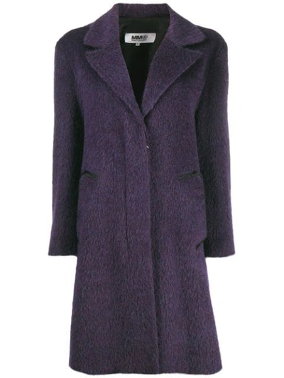 Mm6 Maison Margiela Single Breasted Coat In Purple