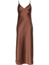 Joseph Clea Slip Midi Dress In Brown