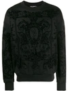 Dolce & Gabbana Textured Velvet Sweatshirt In Black