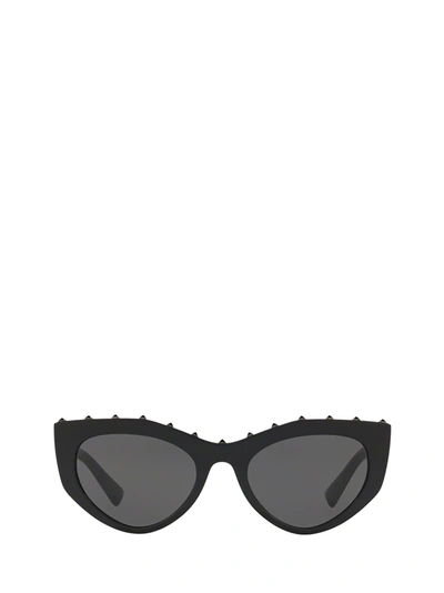 Valentino Cat-eye Acetate Sunglasses W/ Rockstud Trim In Smoke