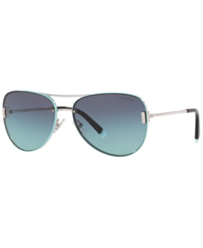 Tiffany & Co Pilot Logo Sunglasses In Azure Gradient Blue