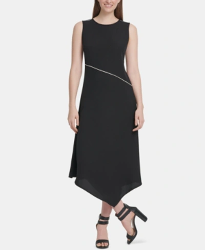 Donna Karan Asymmetrical-hem Dress In Black