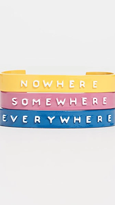 Marc Jacobs The Everywhere Bangle Set In Yellow Multi