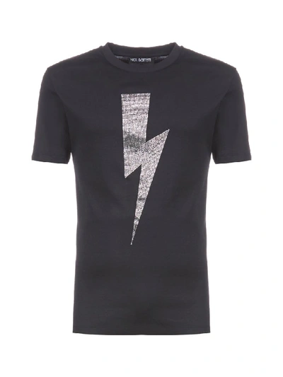 Neil Barrett Short Sleeve T-shirt In Black Silver