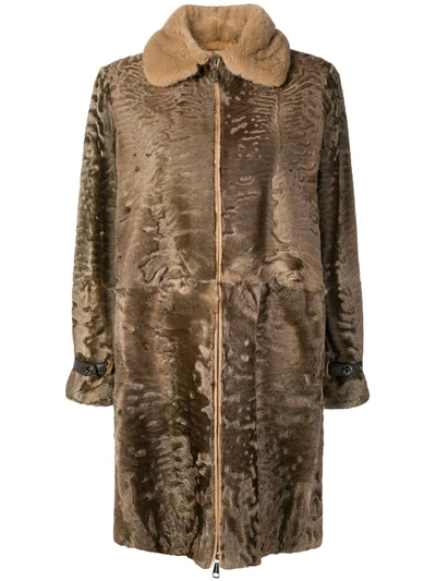 Manzoni 24 Collared Coat In Brown