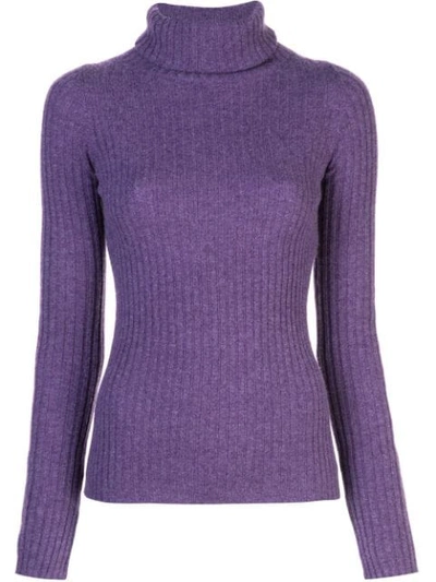 Nili Lotan Ribbed Knit Sweatshirt In Purple