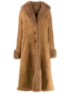 Liska Pippa Flared Hem Coat In Brown