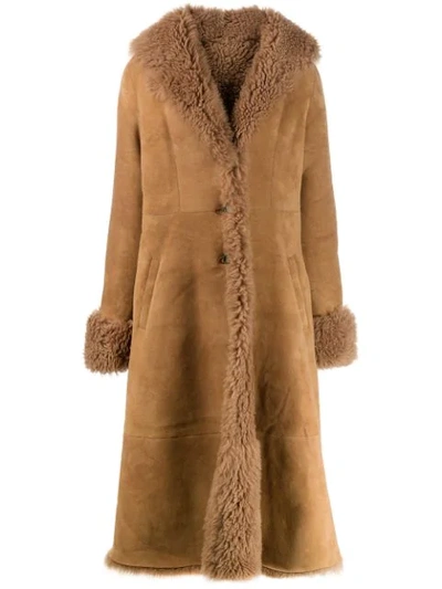 Liska Pippa Flared Hem Coat In Brown