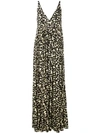 Proenza Schouler Printed Crepe De Chine Maxi Dress In Black