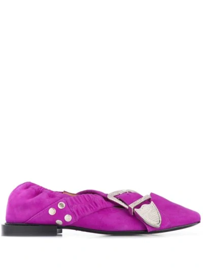 Toga Western Buckle Ballerinas In Pink