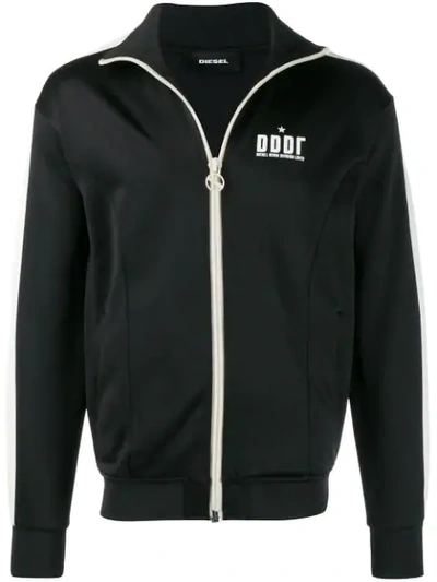 Diesel Zip-up Sweatshirt Jacket In Black