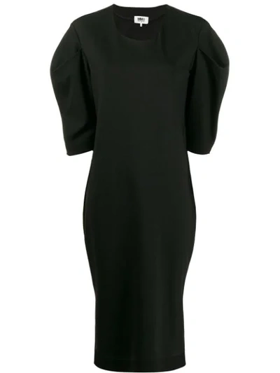 Mm6 Maison Margiela Puff-sleeve Dress In Black