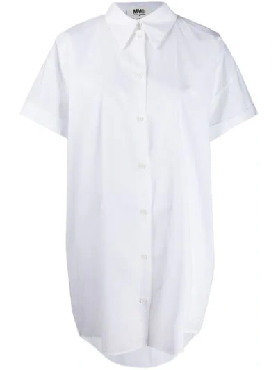 maison margiela oversized shirt dress Maison Margiela Blue Oversized Cut Out Shirt Dress Maison Margiela