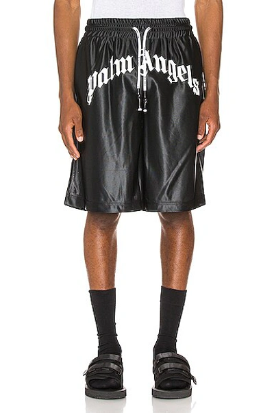 Palm Angels Logo Track Shorts In Black White