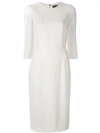 Dolce & Gabbana Fitted Midi Dress In W0001 Natural White