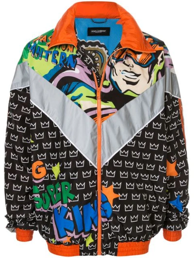 Dolce & Gabbana Comic Print Track Jacket In Multicolour