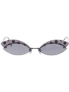 Fendi Defender Cat-eye Metal Sunglasses In Grey-black