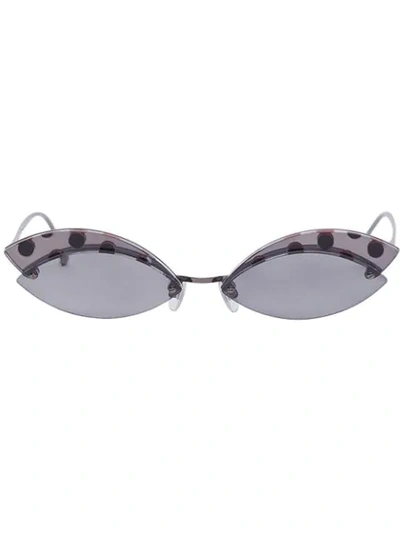 Fendi Defender Cat-eye Metal Sunglasses In Grey