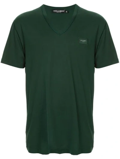 Dolce & Gabbana V-neck T-shirt In Green