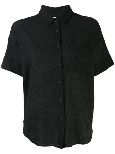 Rag & Bone Textured Short Sleeve Shirt - Black