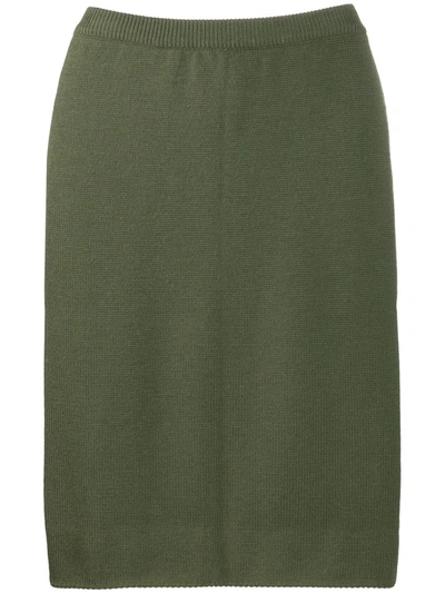 Pre-owned Celine 1970s  Pencil Skirt In Green