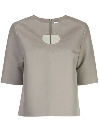 Partow Cut Out Detail Blouse In Green