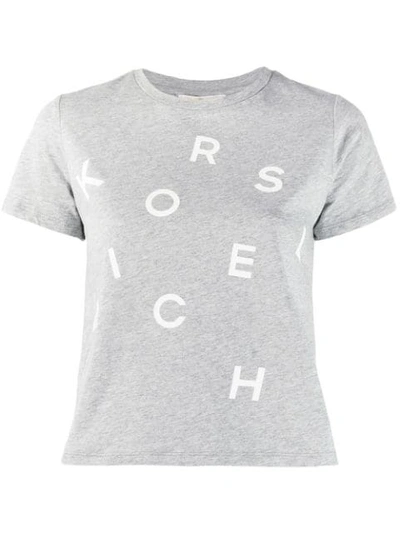 Michael Kors Logo Printed T-shirt In Grey