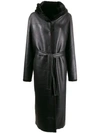 Liska Teddy Hooded Longline Coat In Black