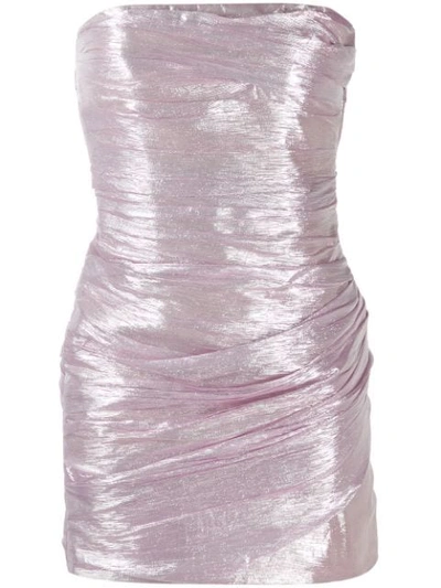 Dsquared2 Silk Voile Lamé Mini Dress In Pink