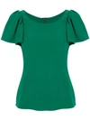 Dolce & Gabbana Ruffled Sleeve Top In Green