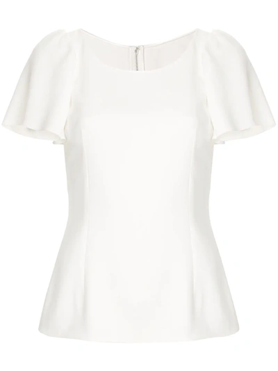 Dolce & Gabbana Ruffled Sleeve Top In White