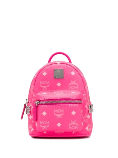 Mcm Mini Stark Backpack In Pink