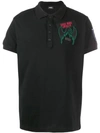 Diesel Embroidered Patch Polo Shirt In Black