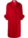 Valentino Wool And Cashmere Coat In Red