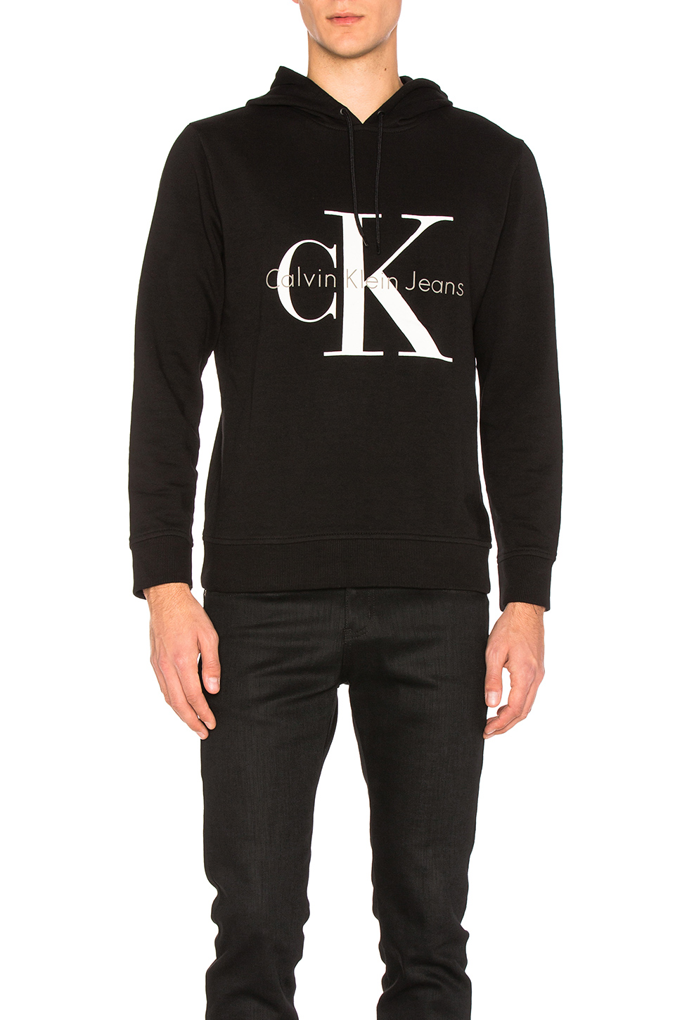 Calvin Klein Long Sleeve Logo Hoodie In Black | ModeSens