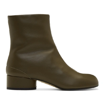 Maison Margiela Green Mid Heel Tabi Boots In T7229 Rifgr