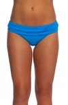 La Blanca Shirred Banded Hipster Bikini Bottoms In Blue